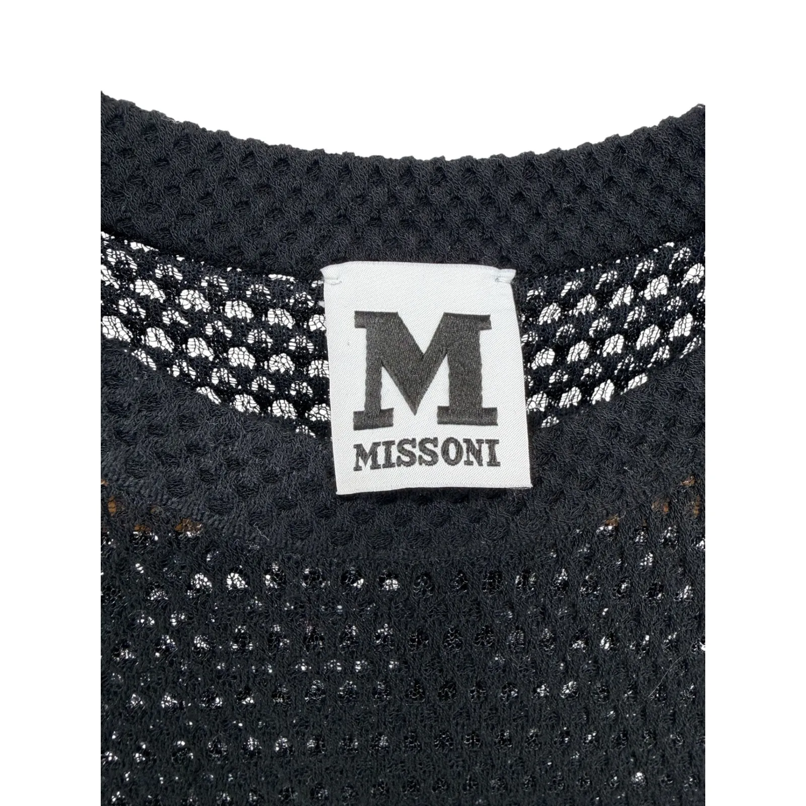 MISSONI M Mesh Knit Ombre Bodycon Dress Black Blue Green Sleeveless Size 4 40 - Image 3