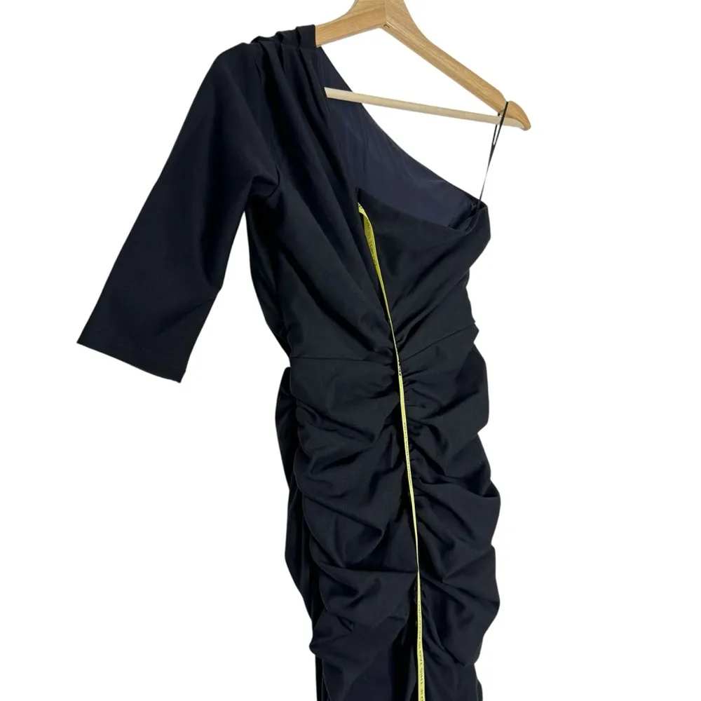 Alieva Black Bodycon Dolly Ruched One Shoulder Dress - Image 7