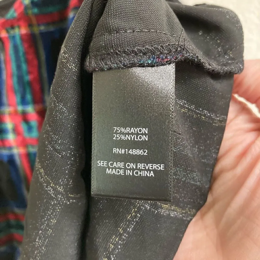 Torrid Sophie black multi plaid velvet swing cami tank top women’s 1X NEW - Image 9