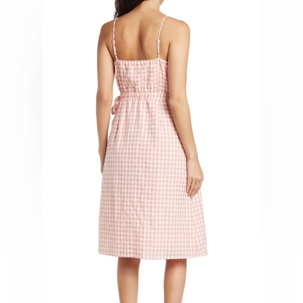 Pink Gingham Wrap Dress - Image 3