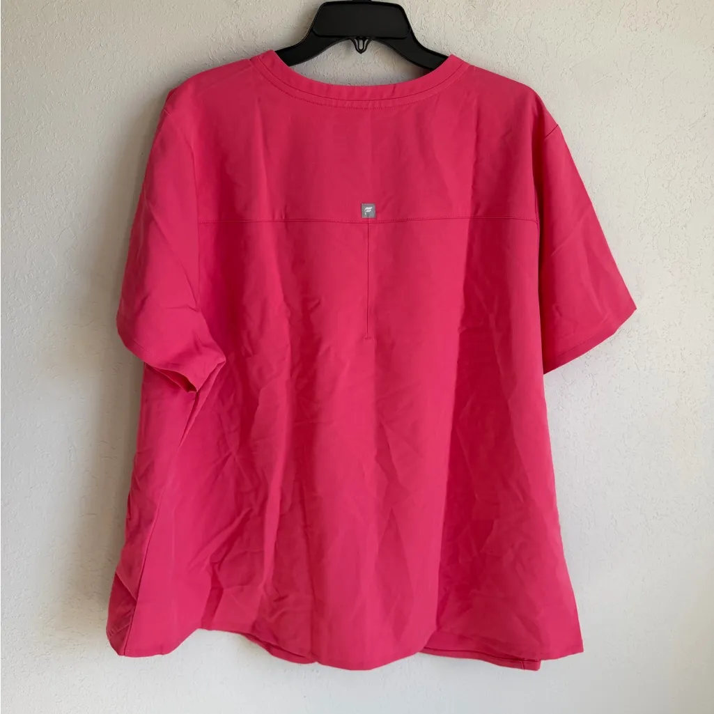 Fabletics Method 2-Pocket Scrub Top Pink Womens 3X Career Workwear - Image 7