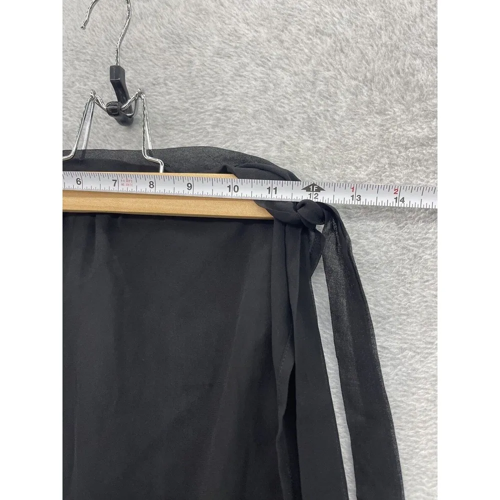 Nasty Gal Women's Wrap Beach Sarong Skirt Solid Black Mesh Long Size 4 - Image 9