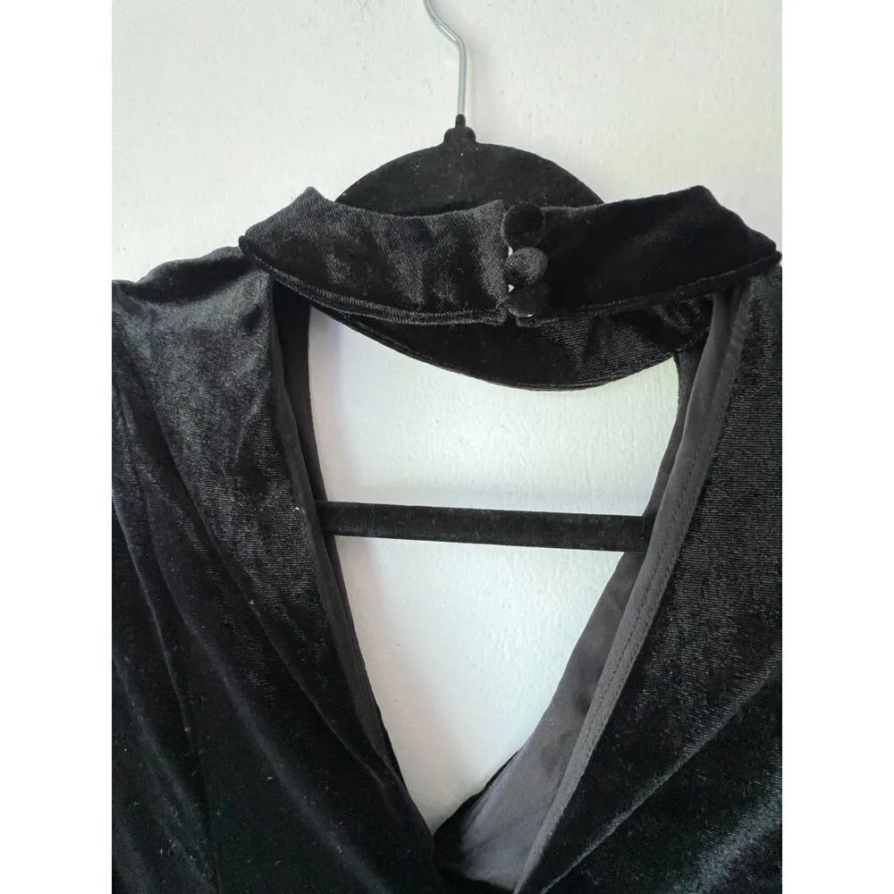 TORRID Torrid Black women Velvet High Neck Cutout Skater Mini Dress Sz 00 - Image 12