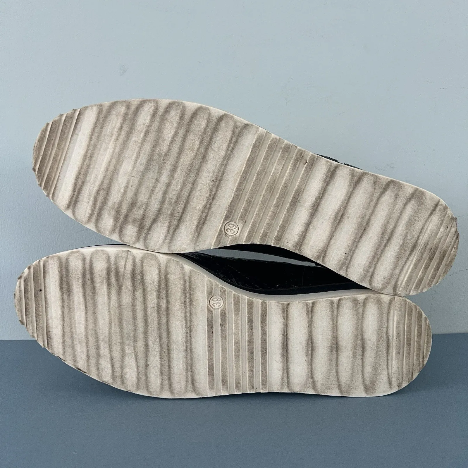 Boden Nina Navy Blue Patent Leather Platform Brogues Wingtip Loafers Size 8 - Image 9