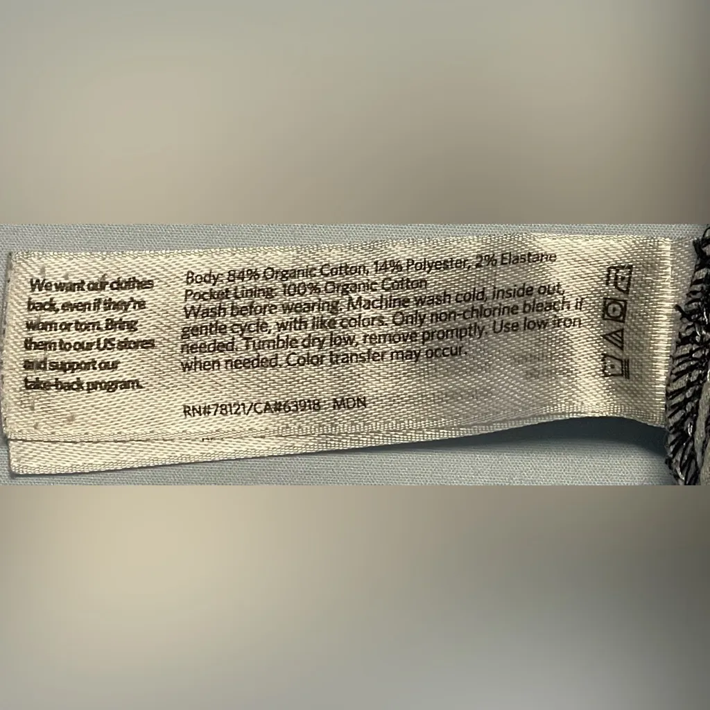 Eileen Fisher High Rise Straight Ankle Dark Blue Jeans Organic Cotton Size 10 - Image 8