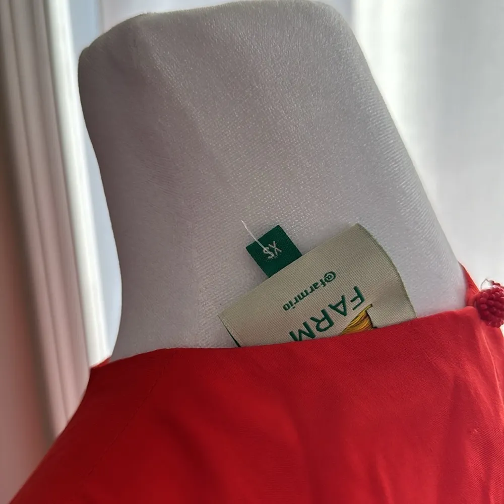 Farm Rio Long Sleeve Holes Orange Midi Dress Size XS, - Image 3