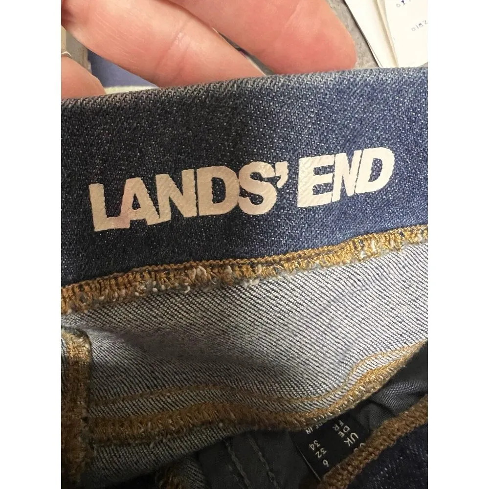 Lands' End Jeans Size 2 Blue Denim Mid-Rise Pull On Skinny 5-Pocket Jegging 0179 - Image 8