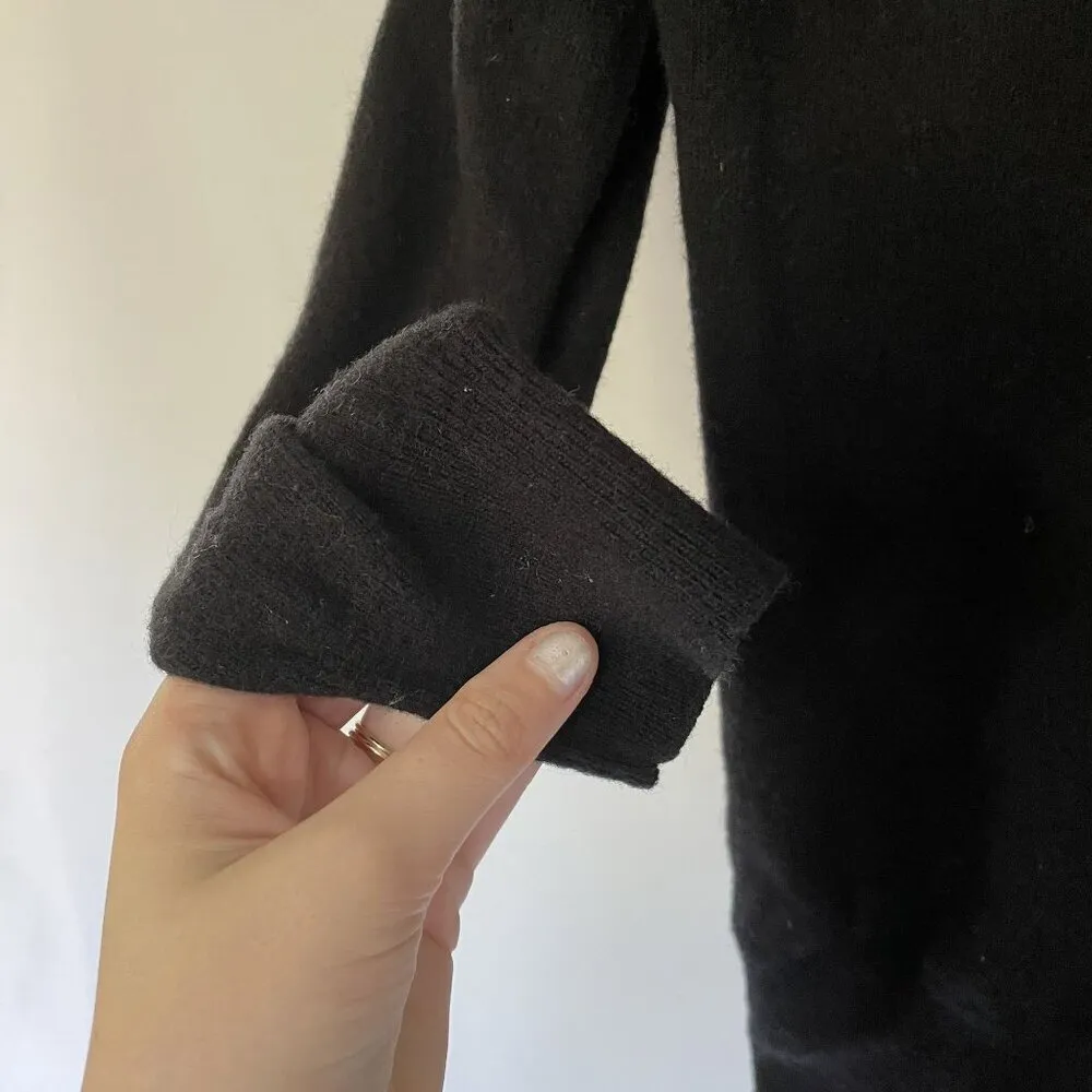 J.Crew cashmere black button down cardigan size small wool nylon soft comfort - Image 4