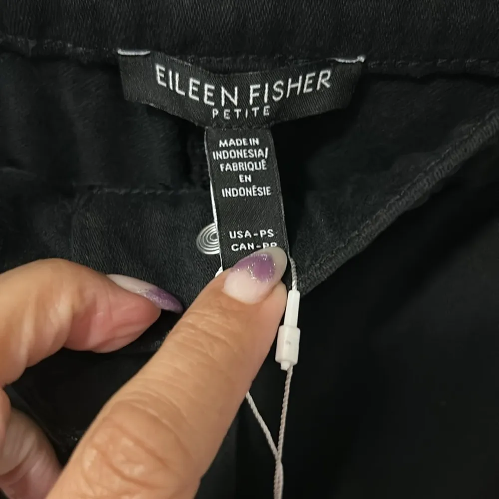 Eileen Fisher Black Tapered Ankle Pants Organic Cotton - Image 11