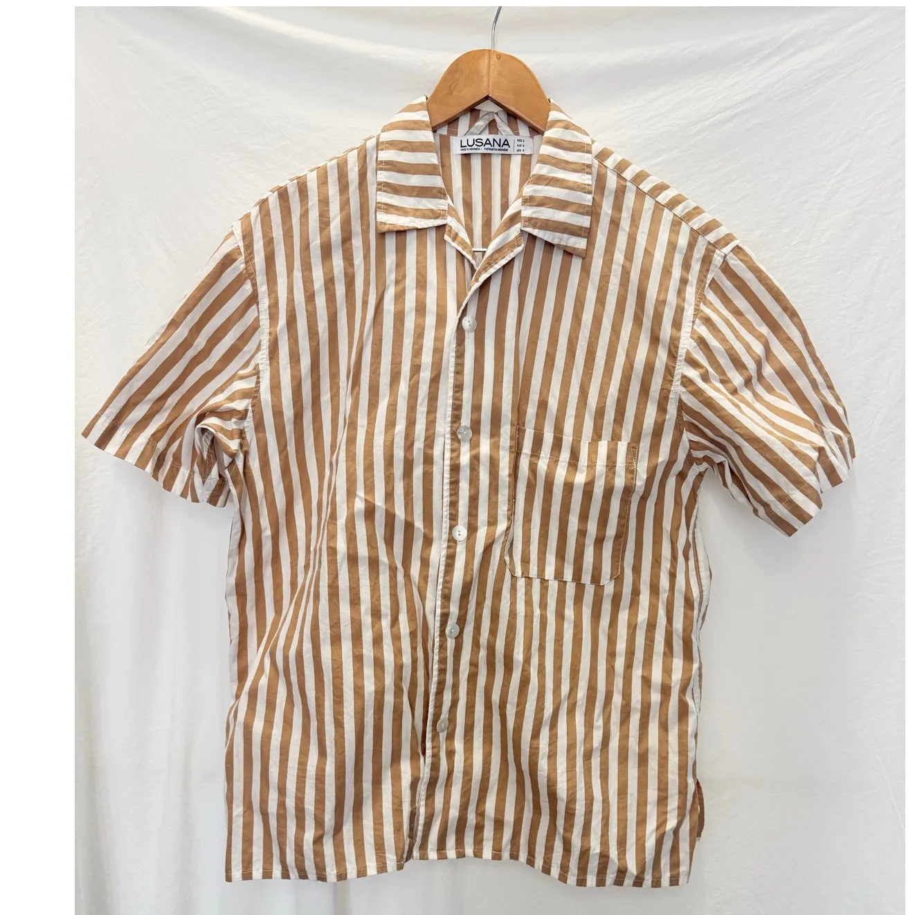 Lusana Riley Shirt US 4 Coastal‎ Preppy Old Money Summer White - Image 3