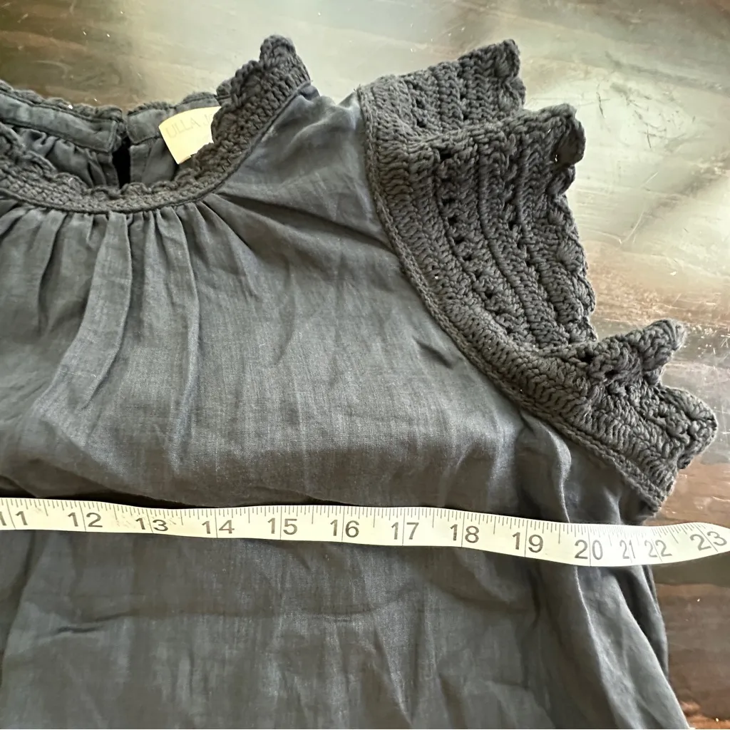 Ulla Johnson Handmade Kai Ramie black flounce Goth feminine blouse 10 - Image 10