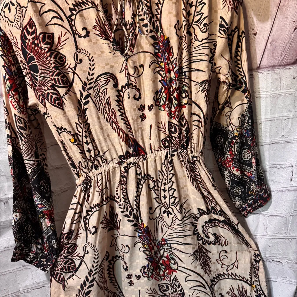 XSmall /small bohemian style LISA BORDER PRINT DRESS | Lucky Brand - Image 5