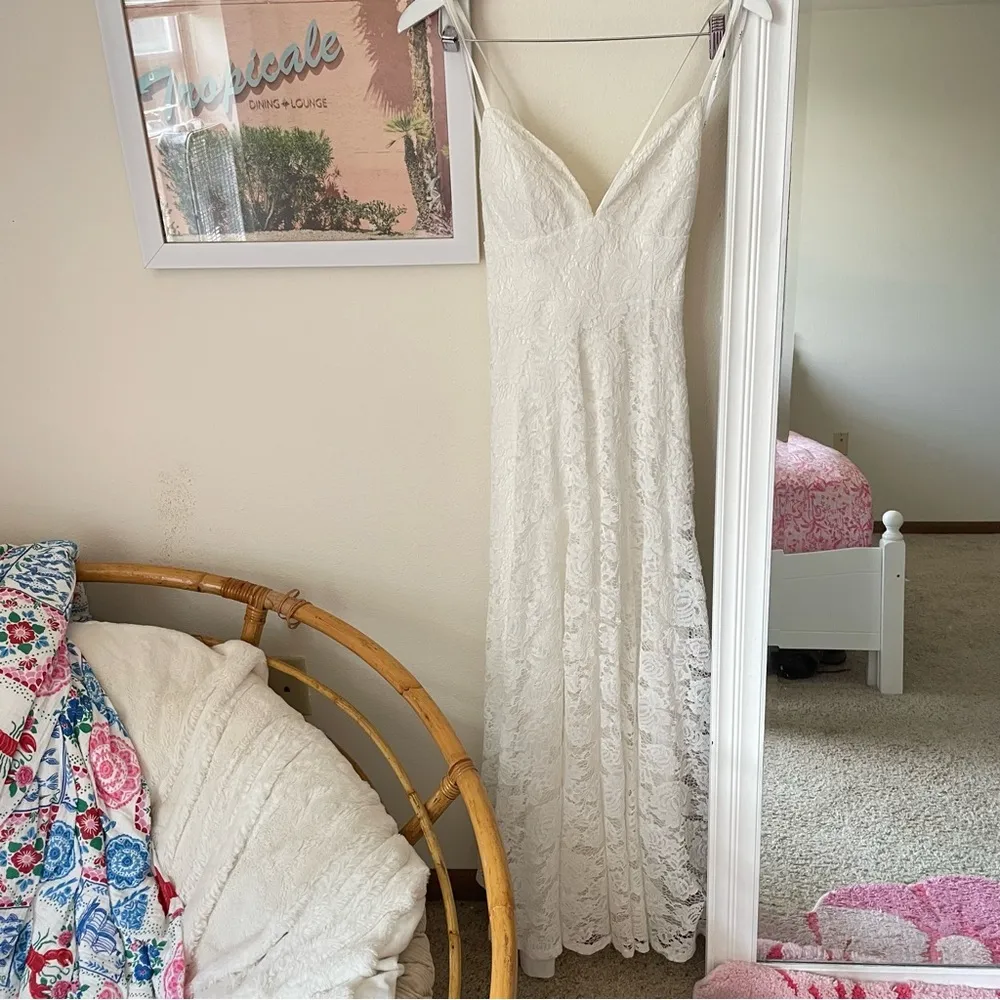 Lulus Essence of Love White Lace Maxi Dress Small | Bridal Formal Boho Wedding - Image 5