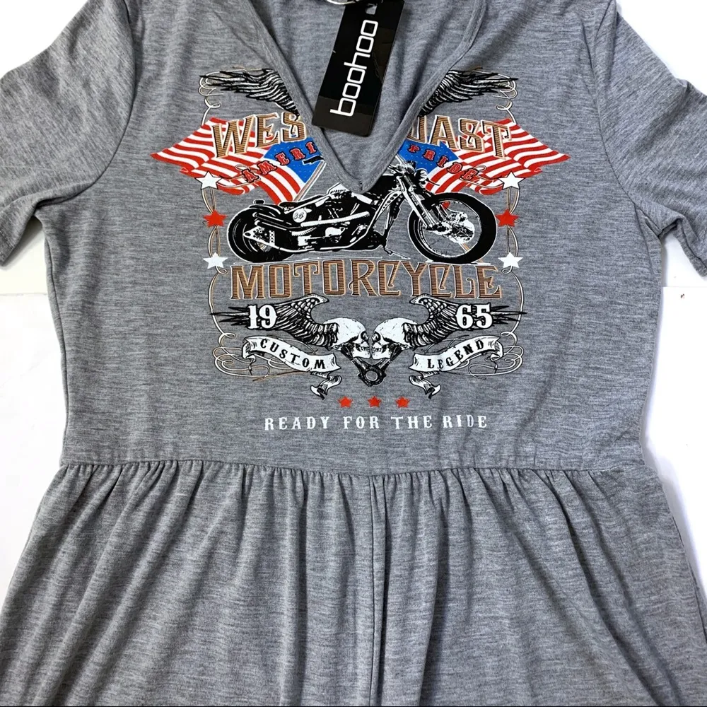 NWT Boohoo Grey “Ready For The Ride” Soft Romper - Image 2