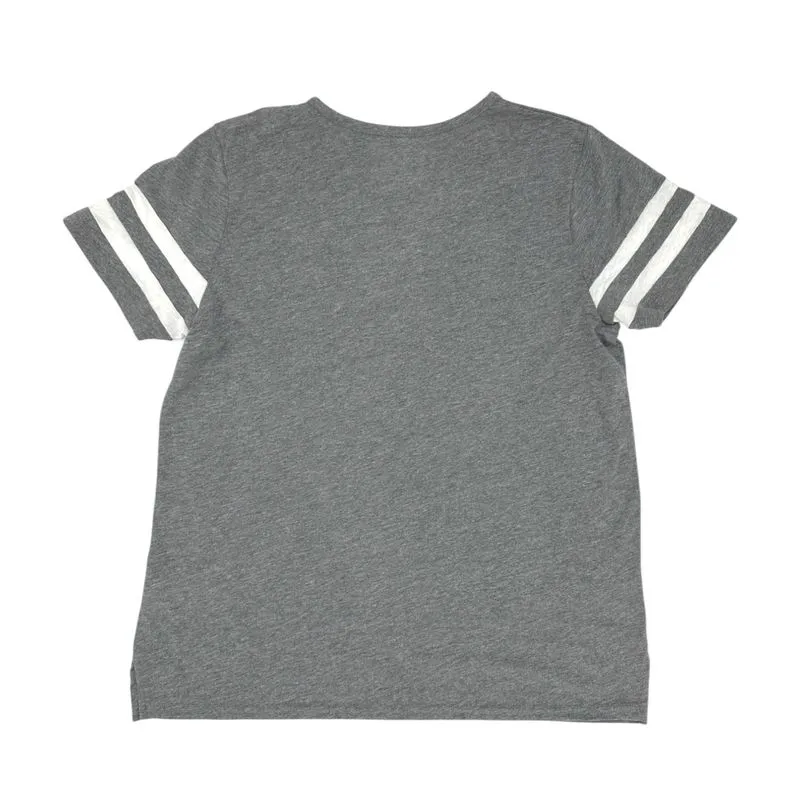 MLB Atlanta Braves Women's V-Neck Short Sleeve T-Shirt in Gray, Large - Image 2