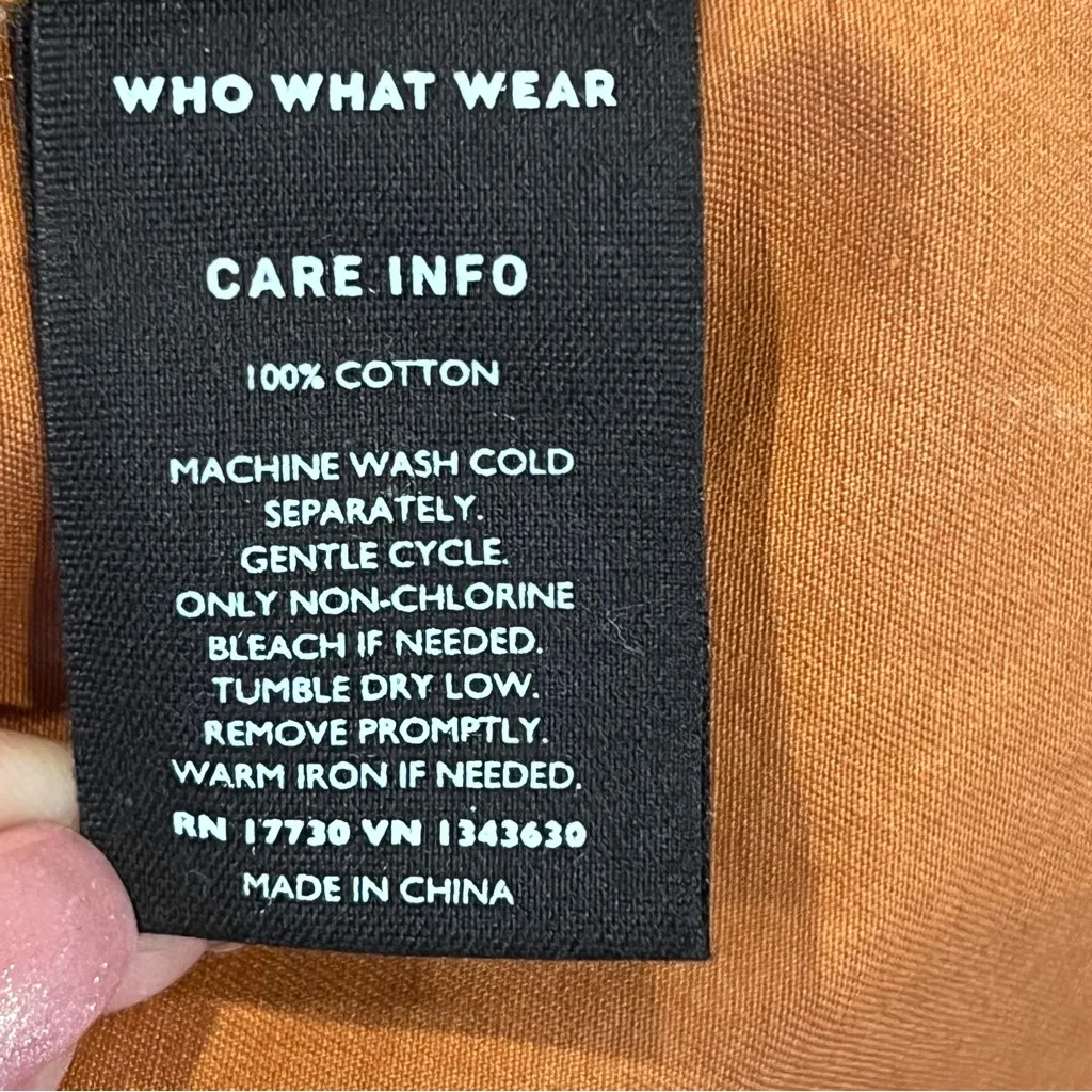 Who What Wear Sleeveless burnt Orange Button-Down Dress maxi s sleeveless collar - Image 3