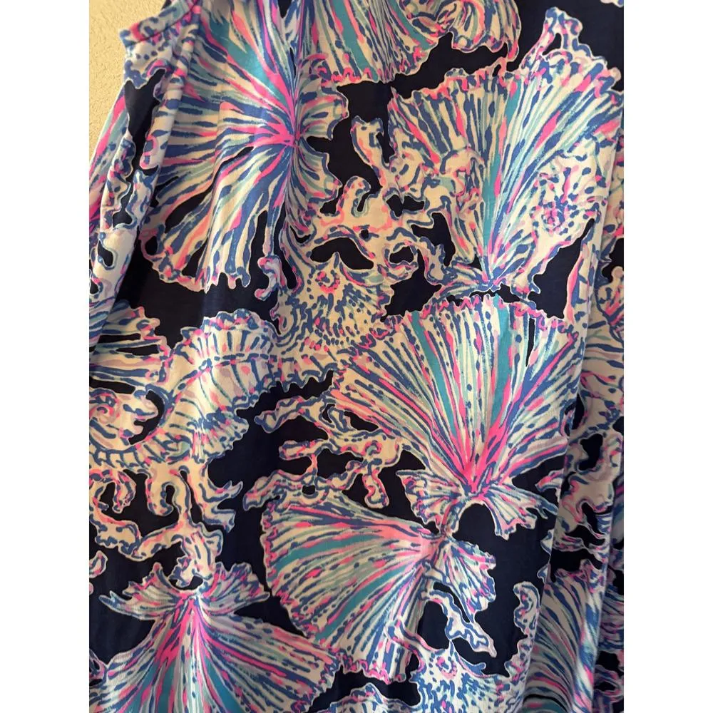 Lilly Pulitzer Lella Dress women's medium deep sea shells blue pink and white - Image 2