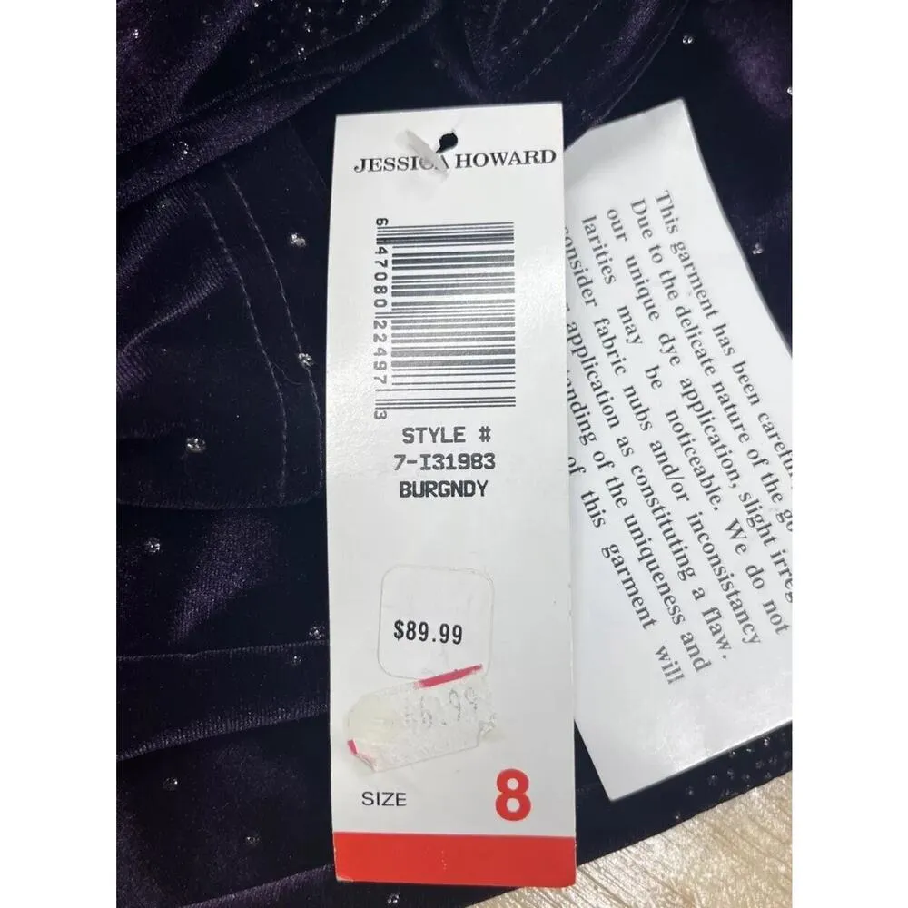 Vintage 90s Y2K Jessica Howard Purple Velvet Maxi Dress 8 Fairy Witchy Party - Image 11