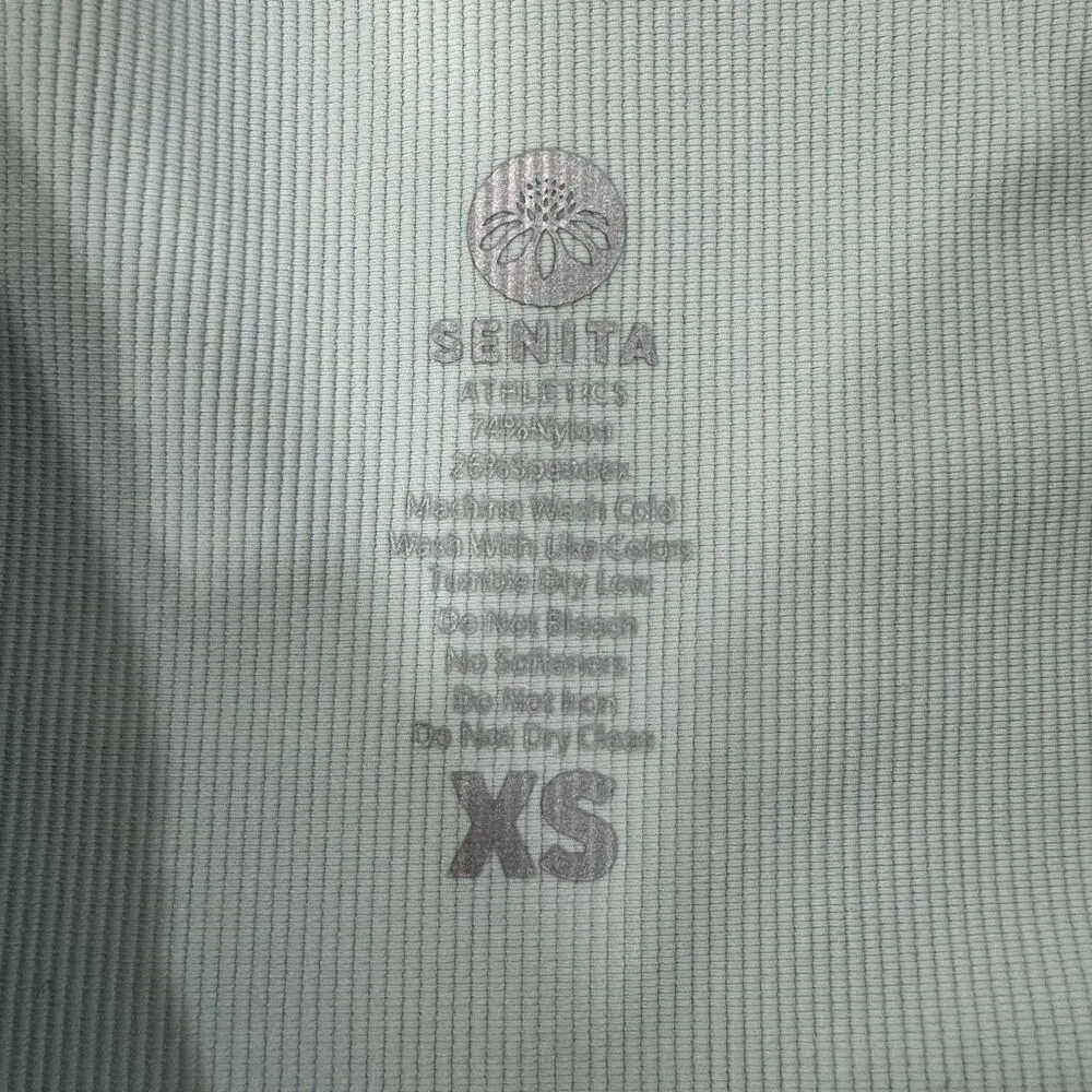 Senita Light Blue Ribbed Biker Shorts XS - Image 4