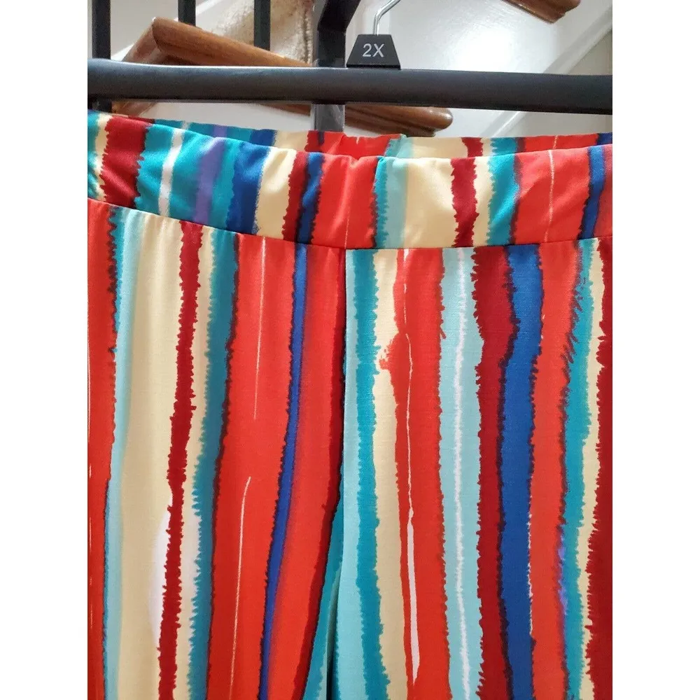 EST. 1946 Multicolor Polyester Mid Rise Wide Legs Comfort Waist Palazzo Pant S - Image 2