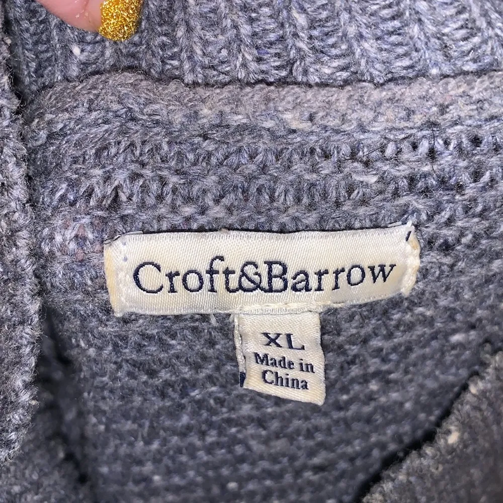 Croft & Barrow bluish grey knit turtleneck sweater - Image 7