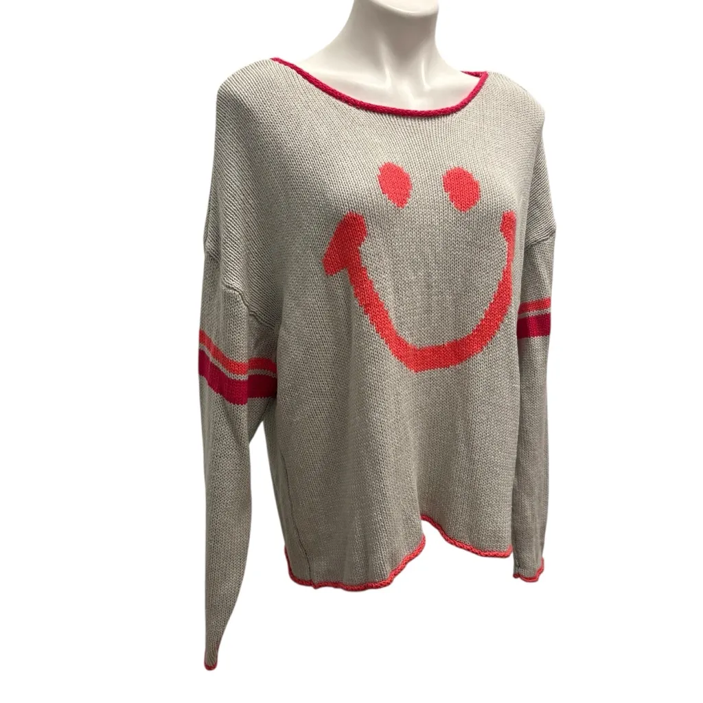 Natural Life Carson Oversized Knit Sweater Pullover Smiley Graphic, Sz L/XL - Image 7