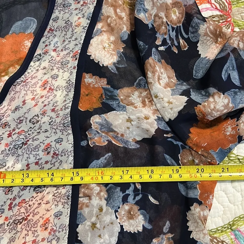 SIMPLY Noelle size L/XL (12/14) hi low blouse v-neck 3/4 sleeve semi sheer NWT - Image 7