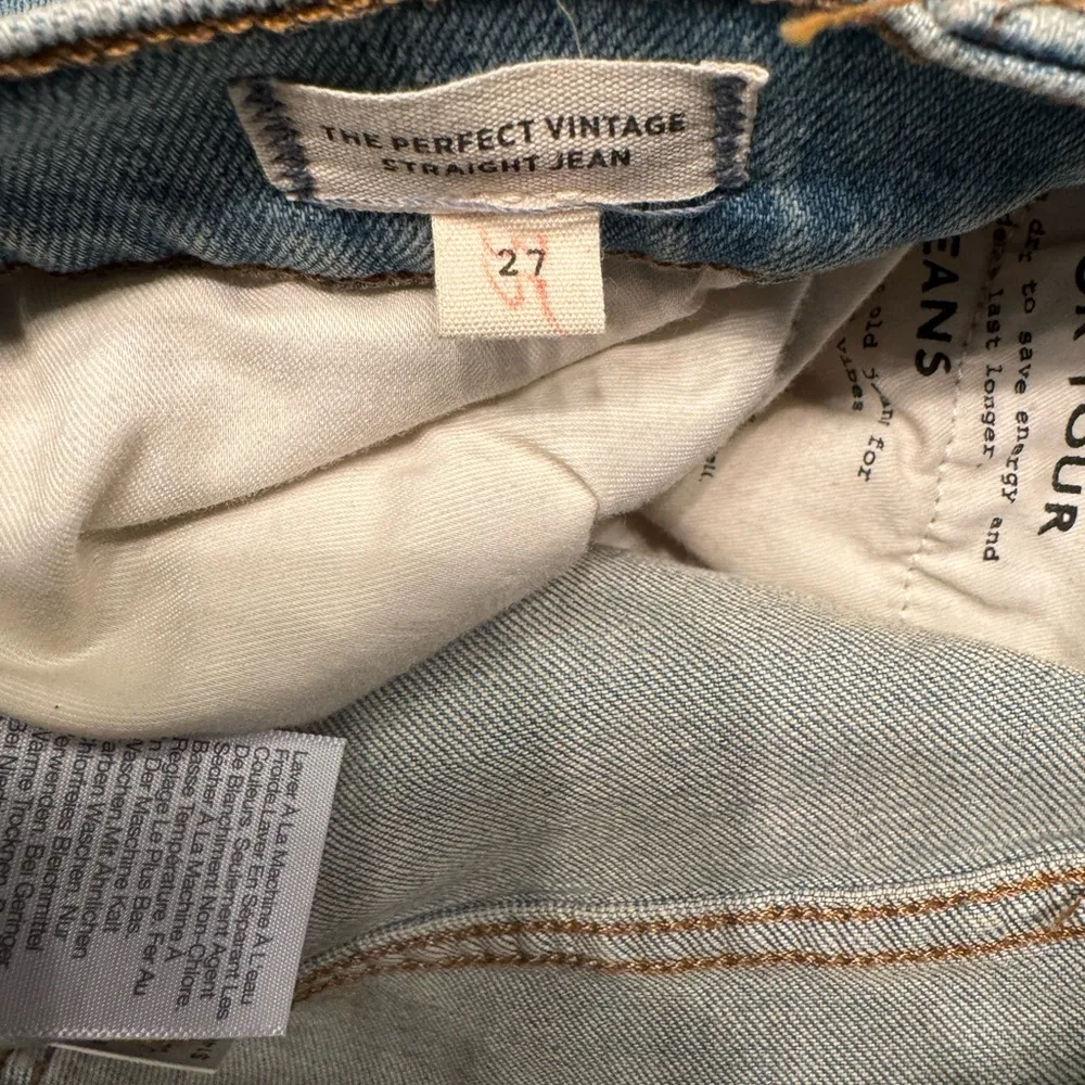 Madewell The Perfect Vintage Straight Jean Women Light Washed Blue Jeans Size 27 - Image 15