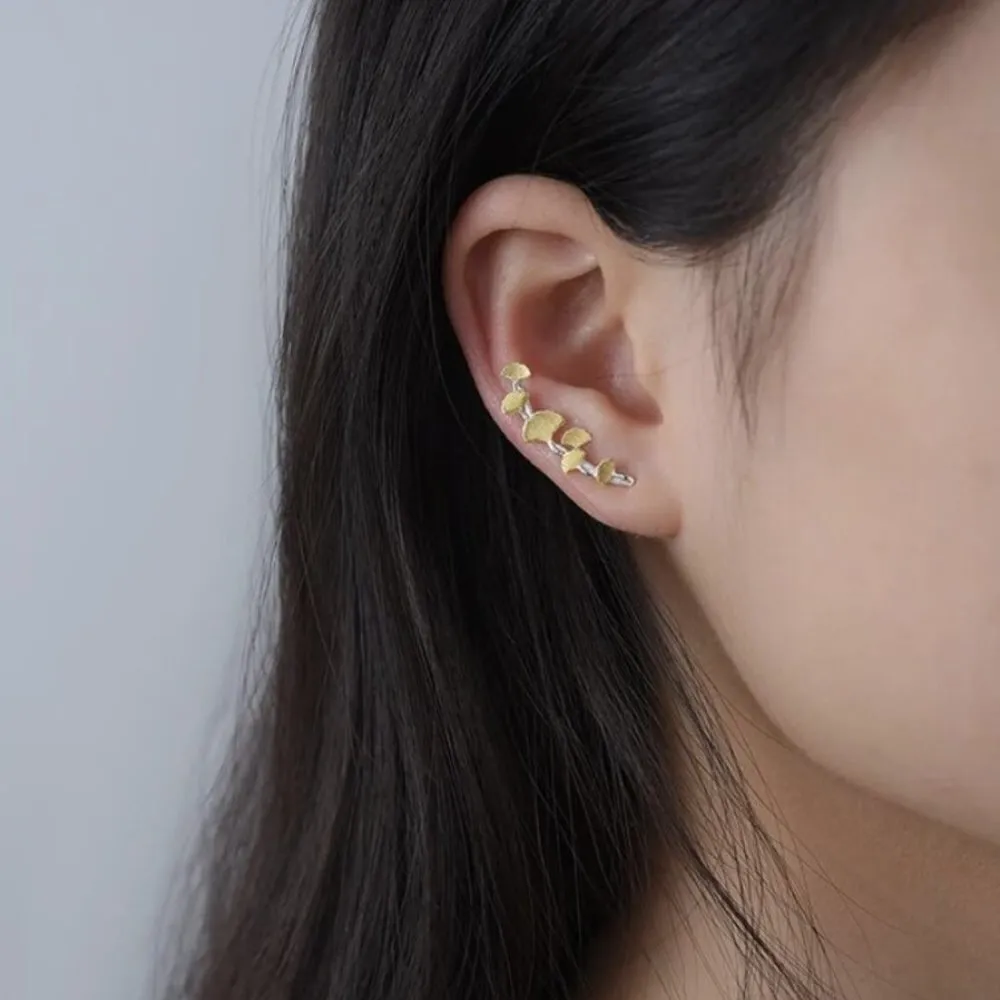 Artisan Handmade 925 Silver Gold Leaves - The Vanya Earrings - Image 4