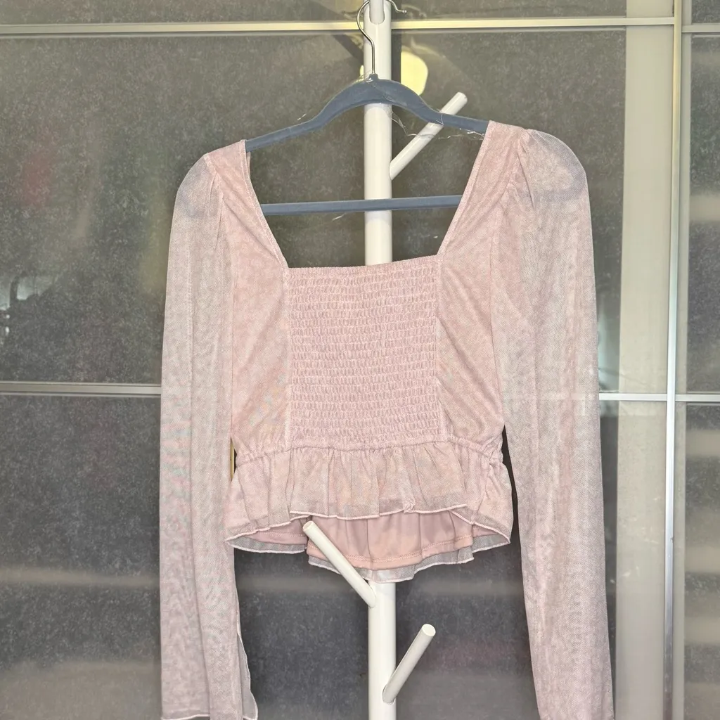 Liberty Love Pink Sheer Crop Top - Image 2