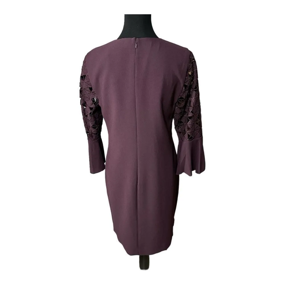NWT Elie Tahari Women’s Esmarella Aubergine Sheath Dress Sz 8 - Image 7