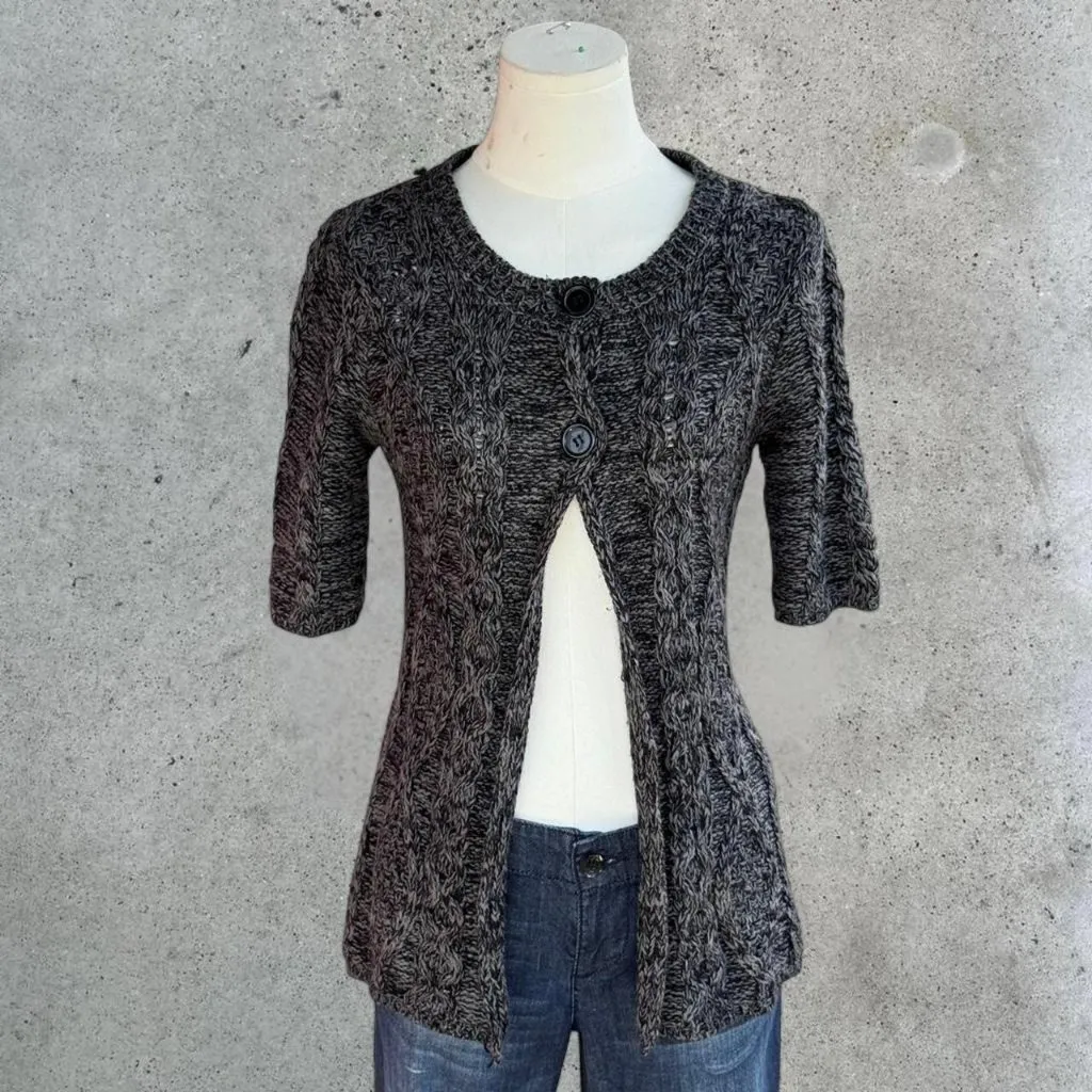 y2k short sleeve cardigan Black - Image 2