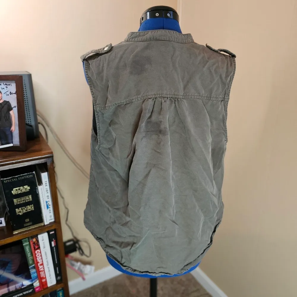 Mossimo Army Green Zippered Light Weight Utility Vest Size XXL - Image 5