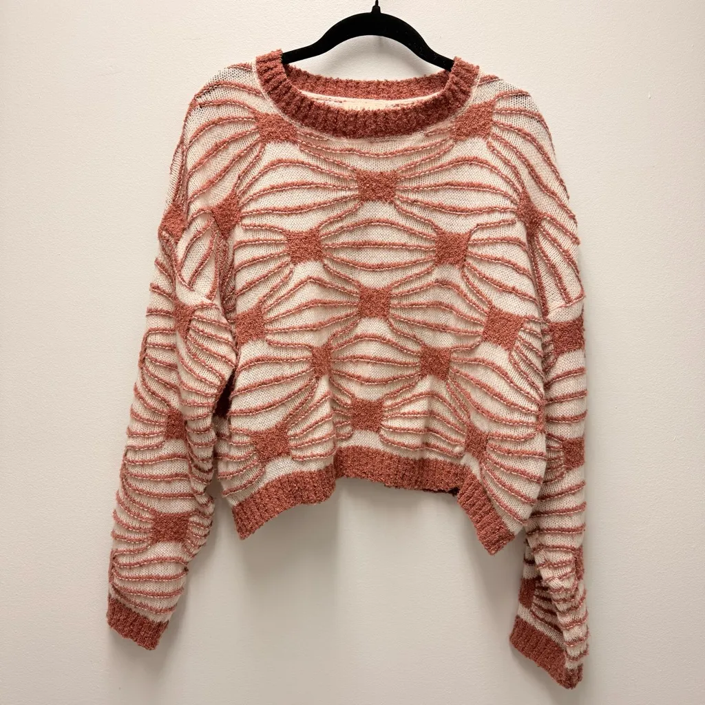 Illa Illa Marley Brown & Cream Patterned Sweater | Size Small - Image 2