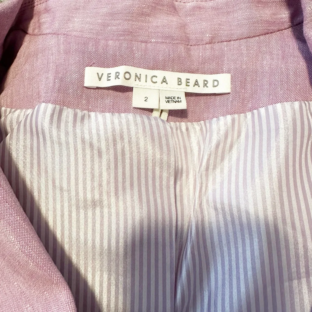 Veronica Beard Aaliyah Dickey Blazer Heathered Orchid Pink Linen Size 2 NWOT - Image 8