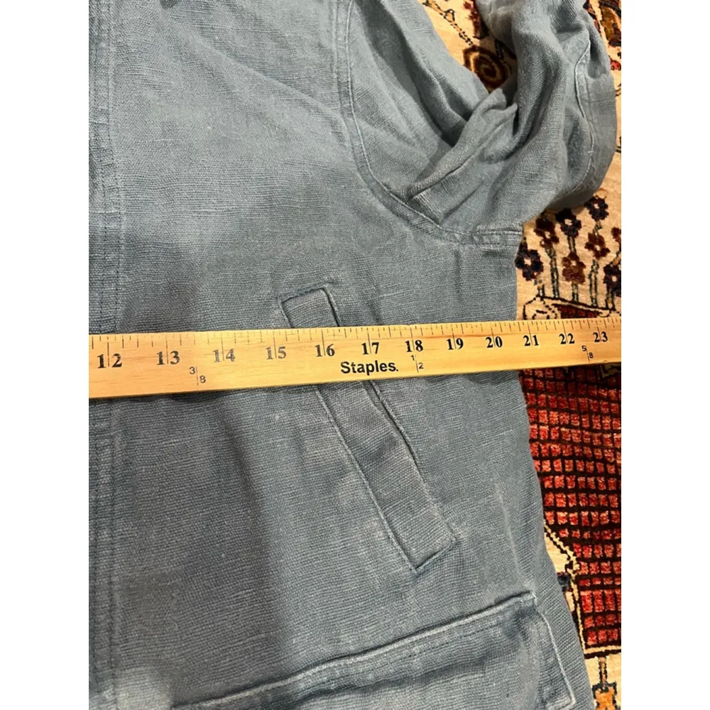 Lauren Ralph Lauren Dusty Blue Linen Lagenlook Minimalist Quiet Luxury Jacket - Image 9