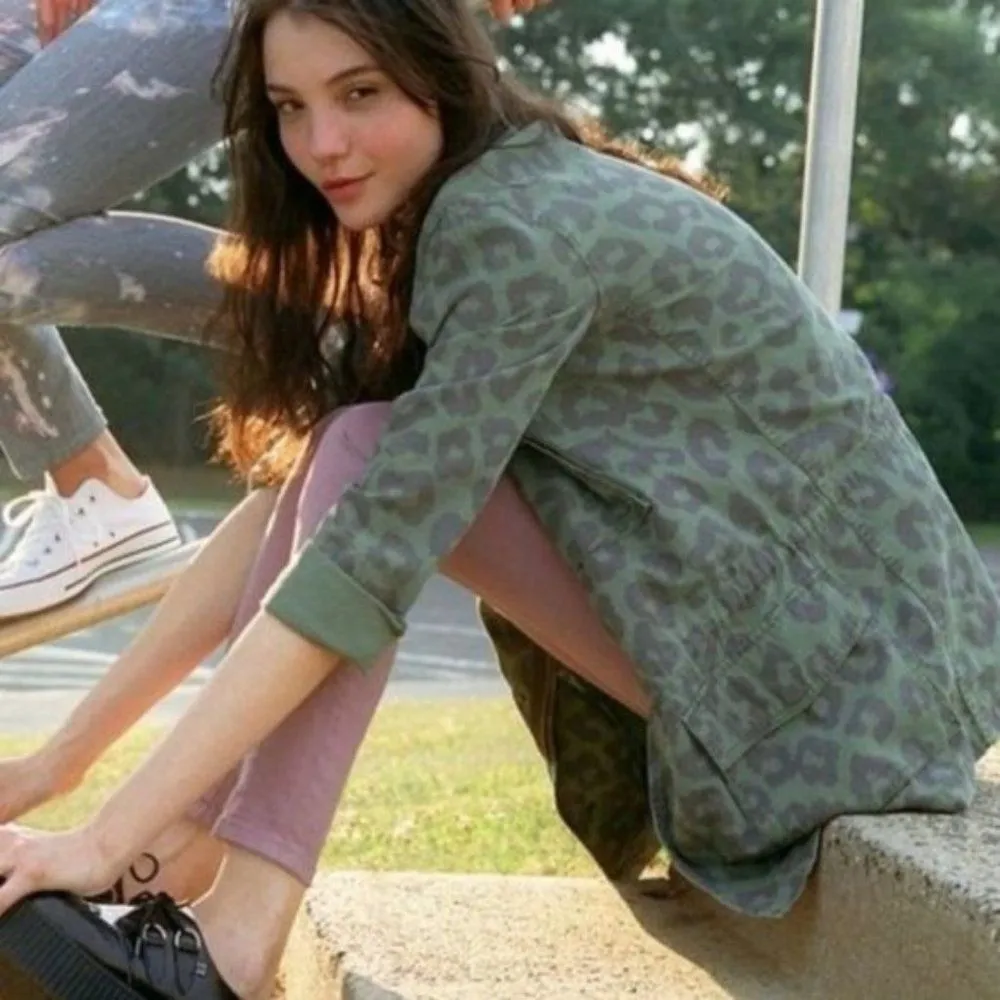 Urban Outfitters Ecote Cheetah Leopard Army Cargo Military Utility Jacket Coat - Image 2