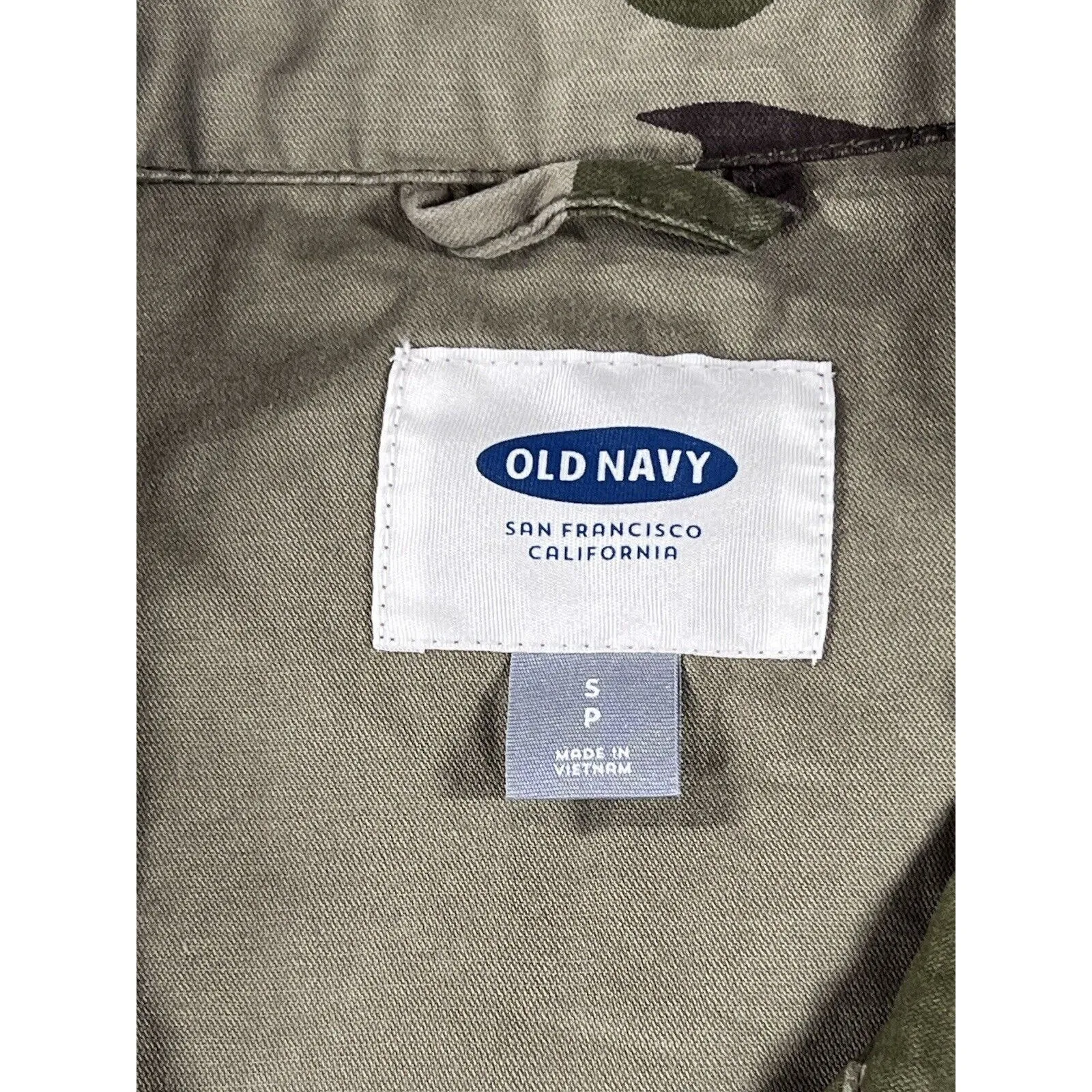 Old Navy‎ Camo Jacket Women Small Full Zip Utility Military Cinch Waist - Image 8