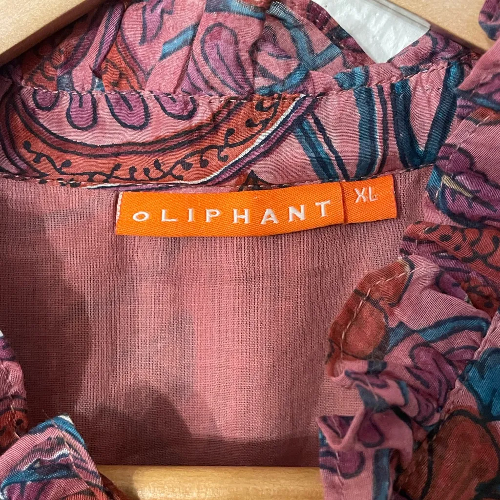 Oliphant Tuckernuck Puff Sleeve Maxi Dress Monaco Purple 100% Cotton XL Red - Image 5