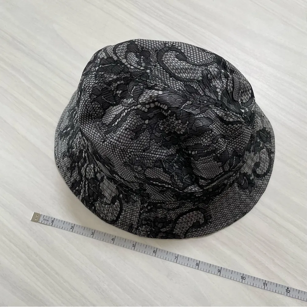 Valentino Garavani Floral Lace and Canvas Bucket Hat Black - Image 5