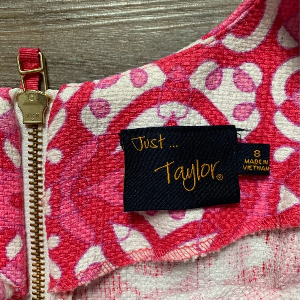 Just…Taylor Pink & White Pattern Preppy Mini Dress 6 - Image 2