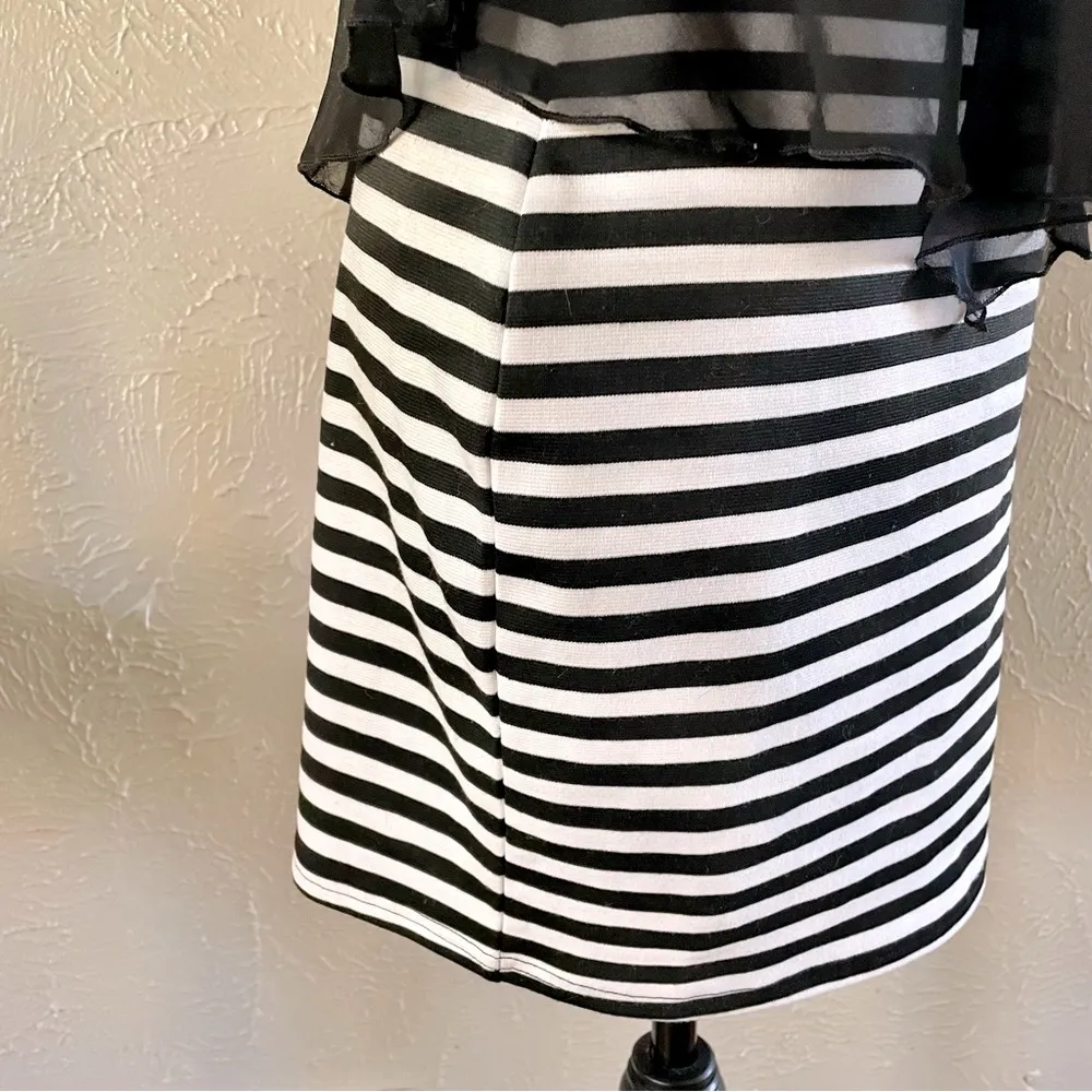 🪩 Striped Body-con Dress w/ chiffon top🪩 ~large - Image 6