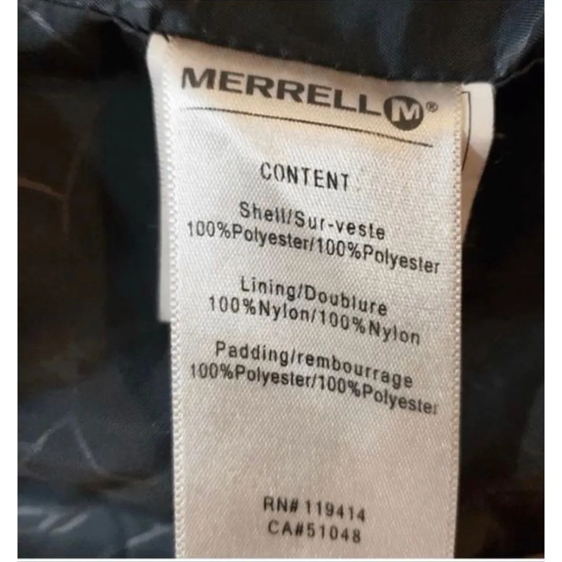 Merrell Grey Quilted Women Jacket Size XS Winter Puffer Zipper Drawstring Hem - Image 8