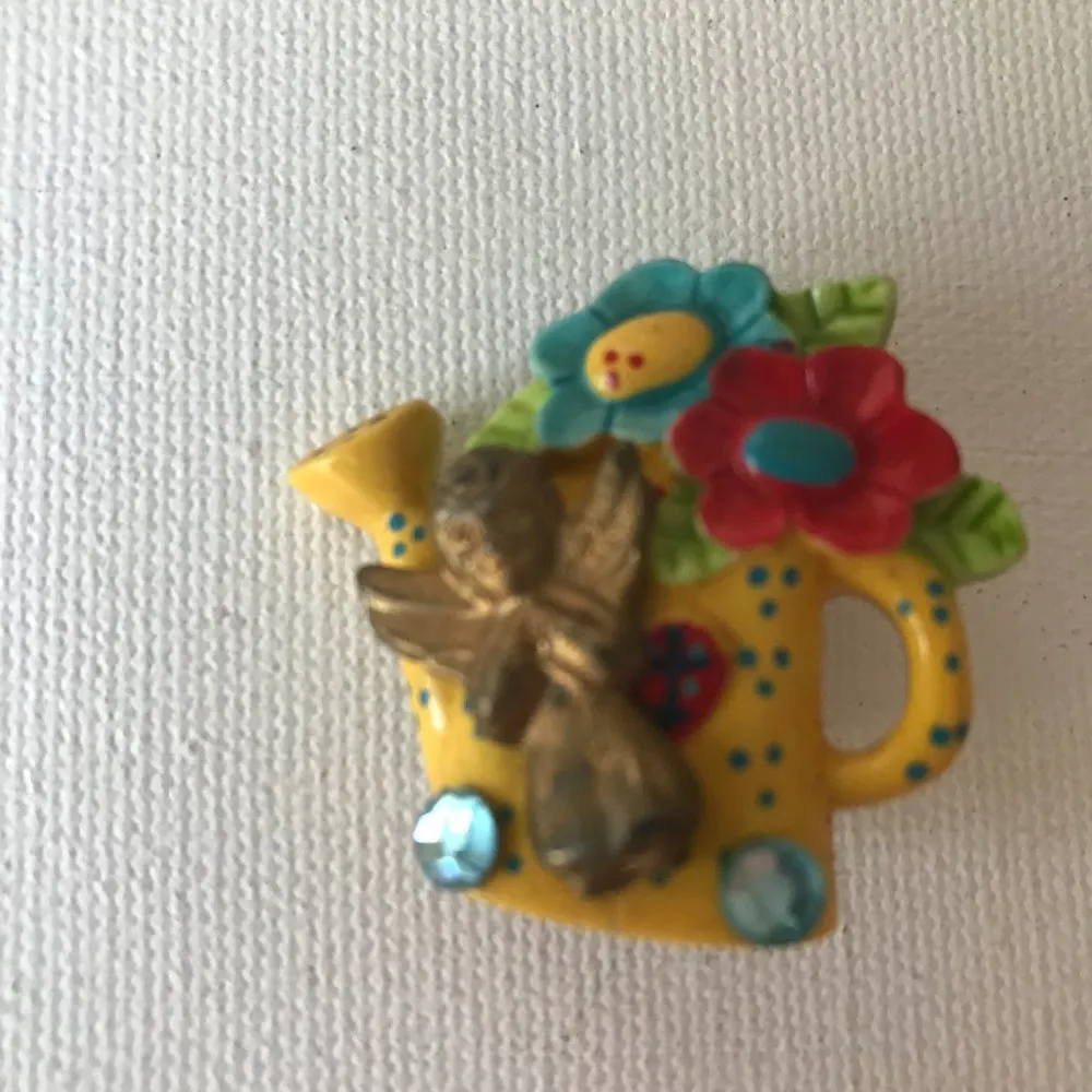 Gardening Angel Pin Brooch Flower Garden Handmade - Image 3