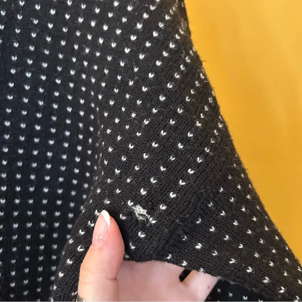 Lululemon Merino Wool Yogi Crew Sweater Zip Sides Knit Black White $118 Size 6/8 - Image 11