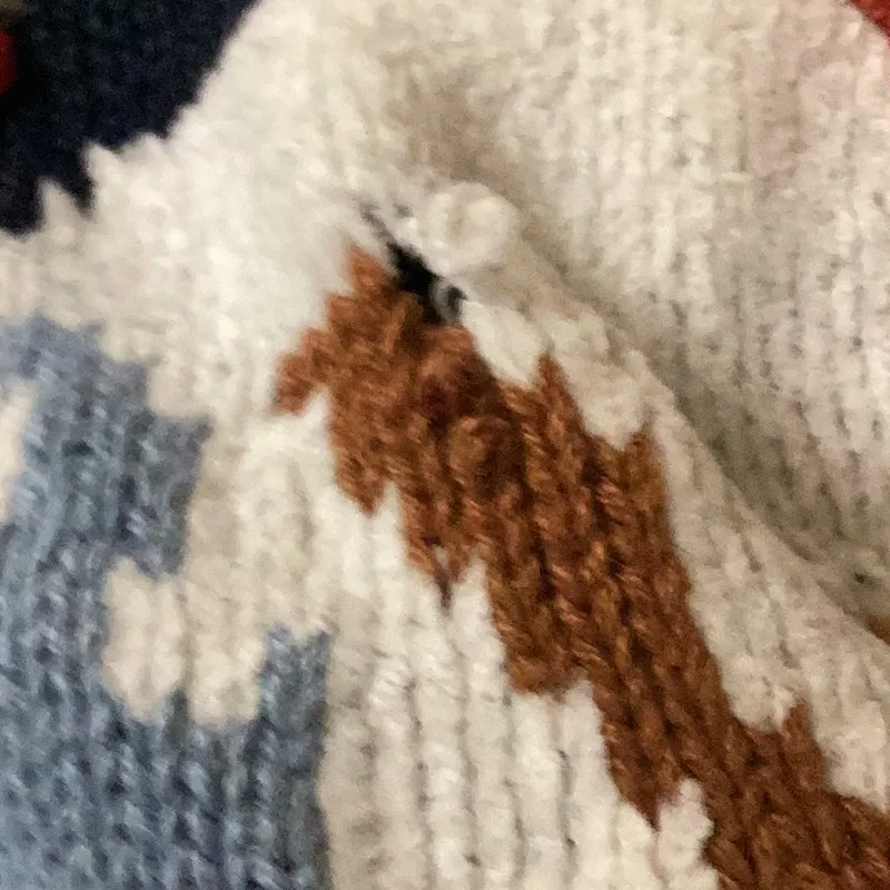 Capacity Vintage vest. Navy Winter Scene. Size Medium Blue - Image 9