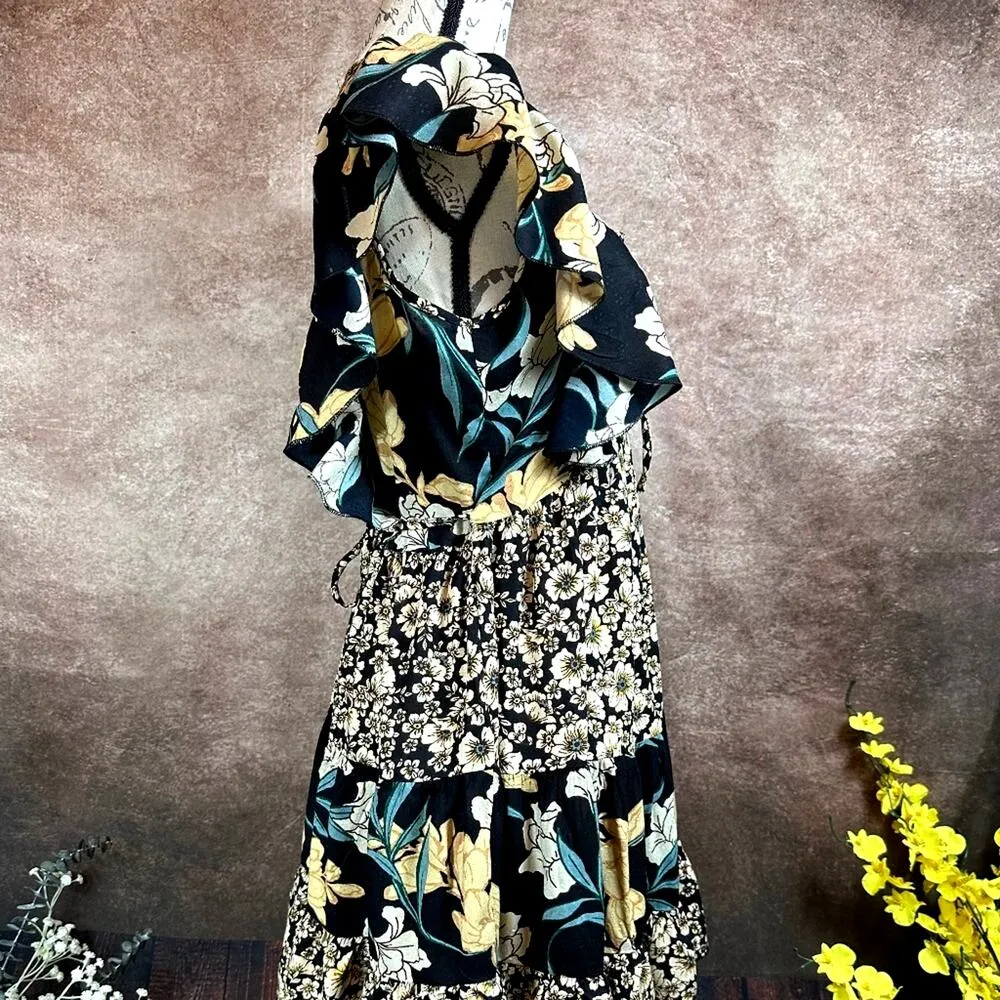 Band of the Free Shila Mini Dress Bone/Black size S Black - Image 11