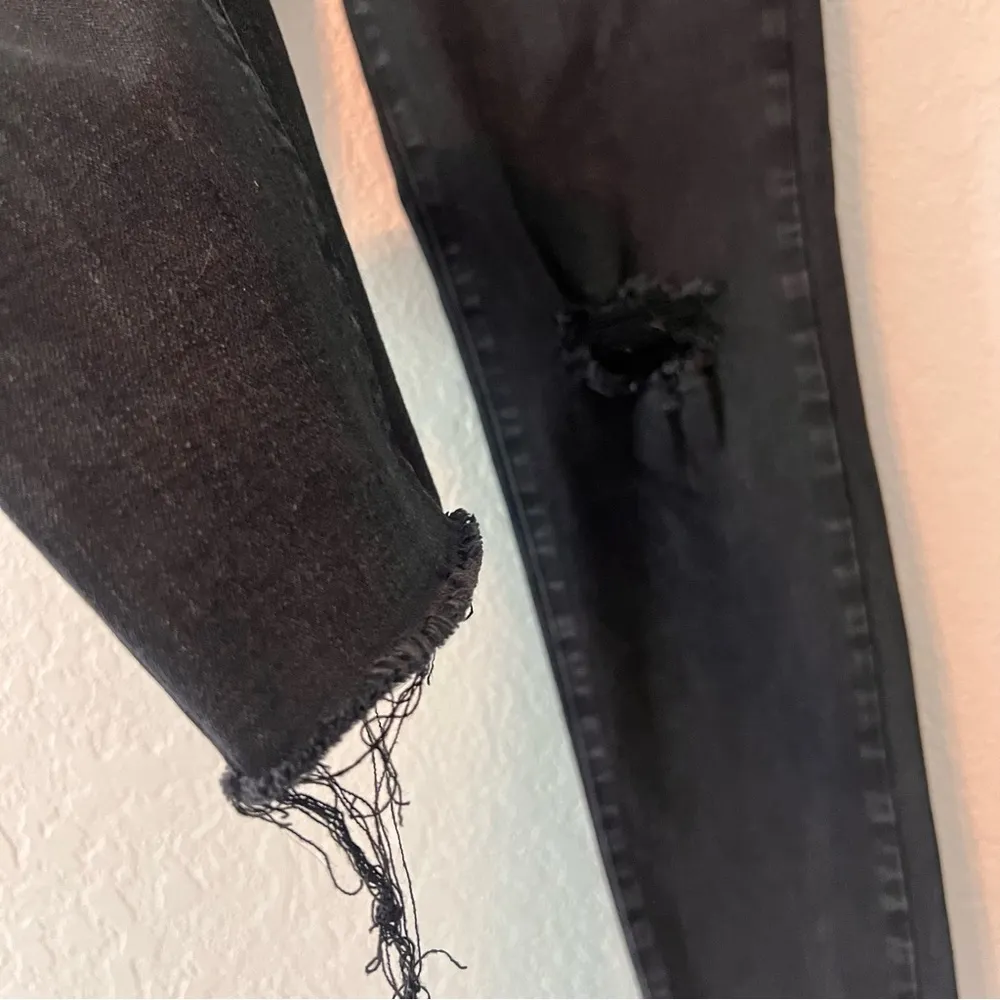 Judy Blue Jeans Womens 3/26 Black Distressed Slim Fit Frayed Hem Stretch #85 - Image 11