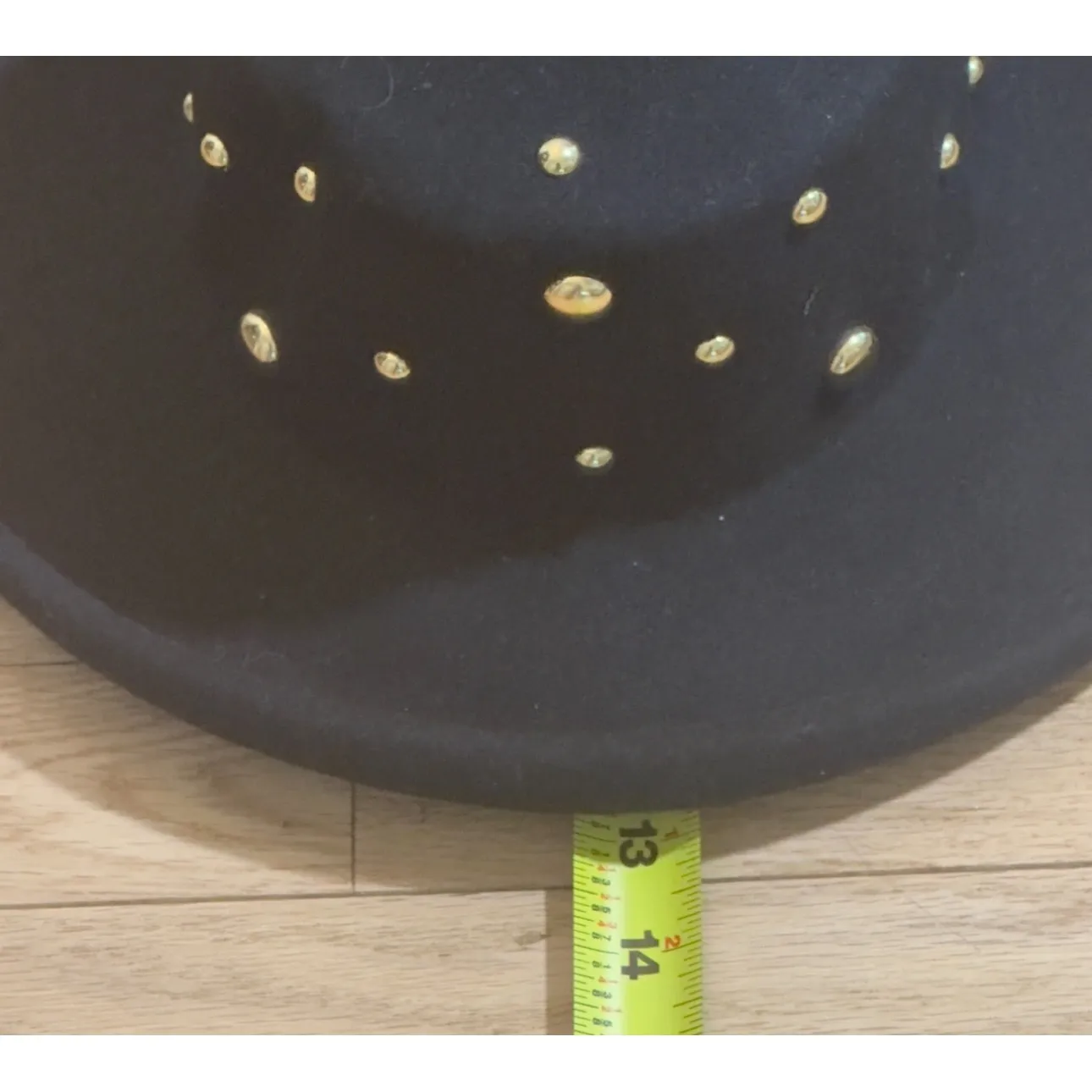 Bollman Hat Co.‎ Wool Felt Studded Fedora Hat Black Gold Accents Womens - Image 4