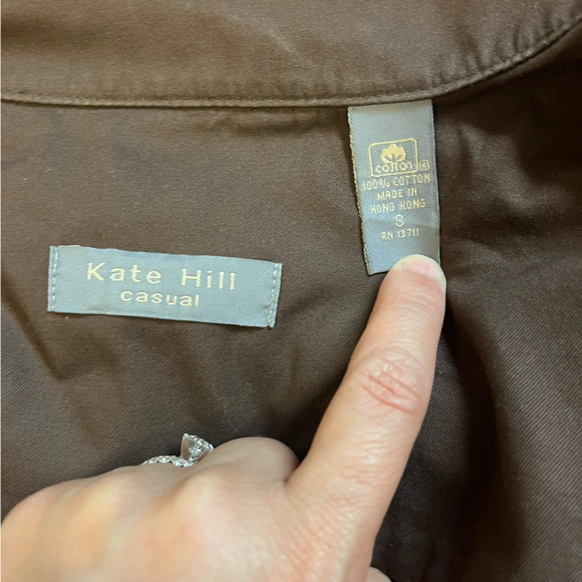 Kate Hill  Belted Utility Jacket – Brown Military‎ Style | Size S | Cargo Pockets - Image 8